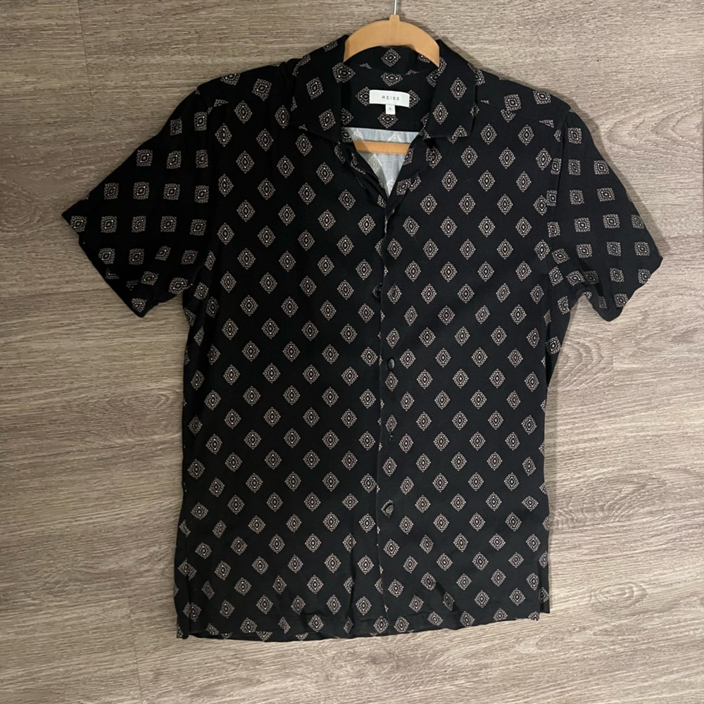 Reiss Short Sleeve Shirt Medallion Print